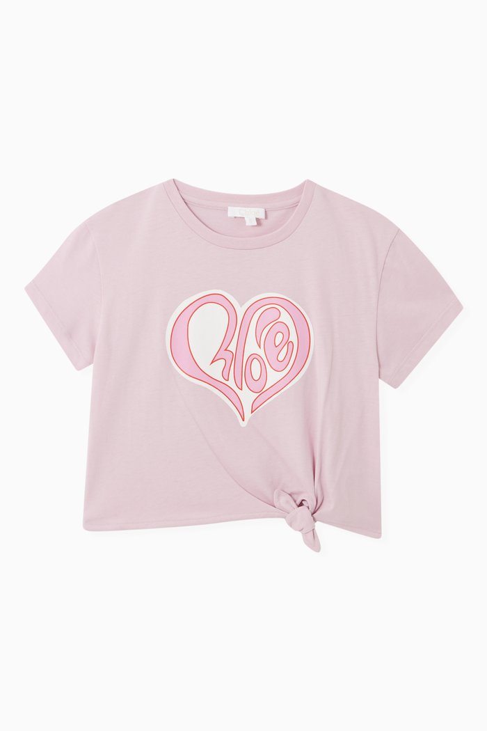 

Heart Knot T-shirt in Cotton Jersey, Purple