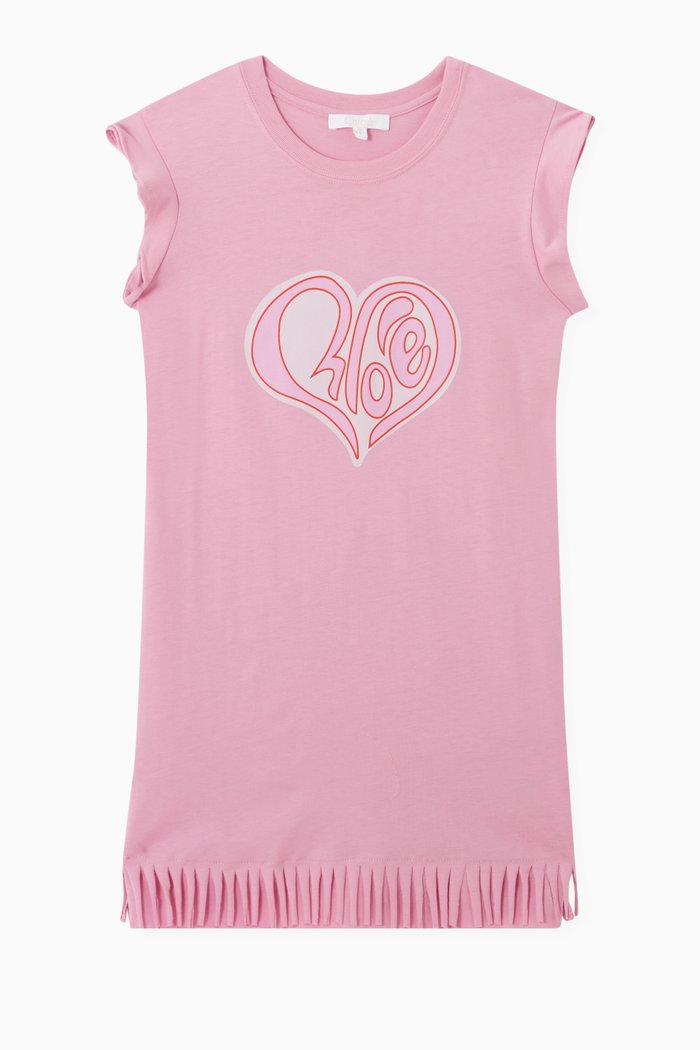 

Heart Logo Dress in Jersey, Pink