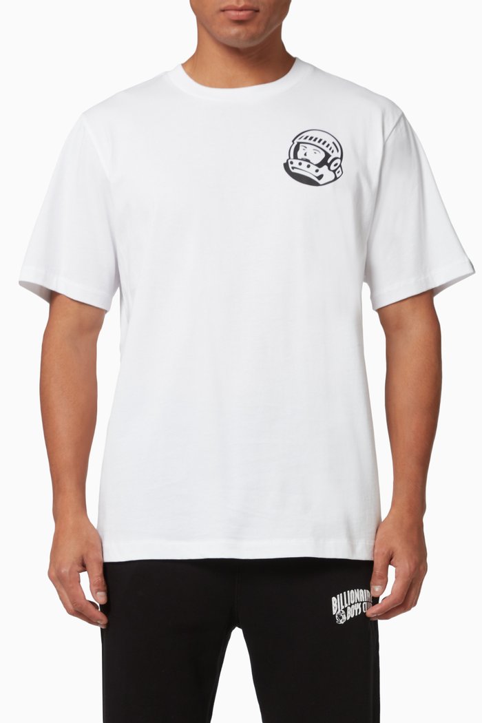 Small Astro Helmet Logo T-shirt in Cotton, White