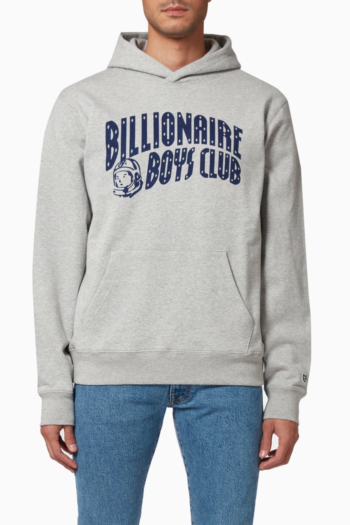 

Arch Logo Popover Hoody in Cotton, Grey