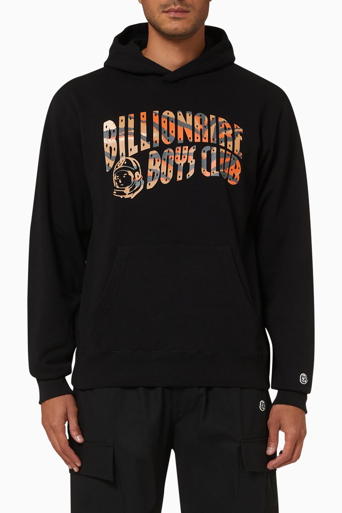 

Animal Arch Logo Hoodie in Cotton Blend, Black