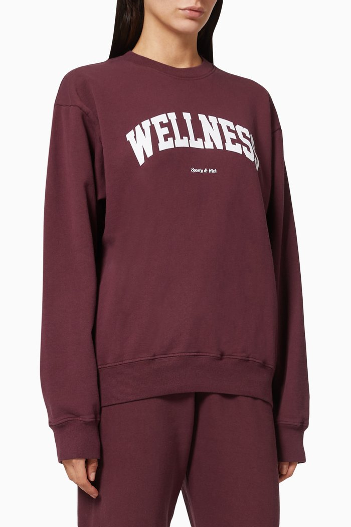 

Wellness Ivy Crewneck Sweatshirt in Cotton, Burgundy