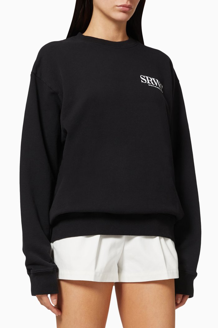 

Upper East Side Crewneck Sweatshirt in Cotton, Black
