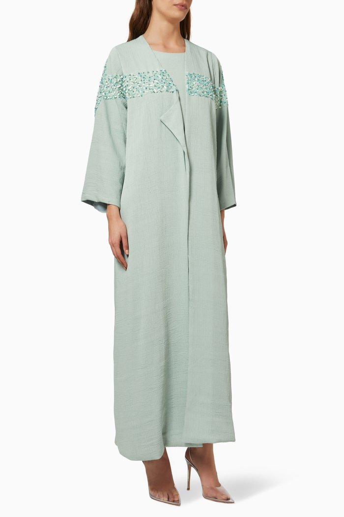 Comma Embellished Abaya, Green
