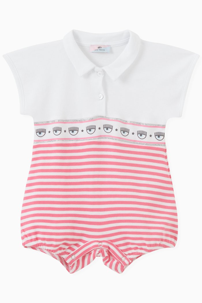 

Maxi Logomania Romper in Cotton, White