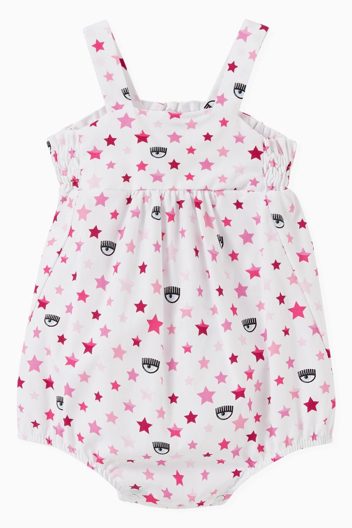 

Maxi Logomania Onesie in Jacquard Knit, White