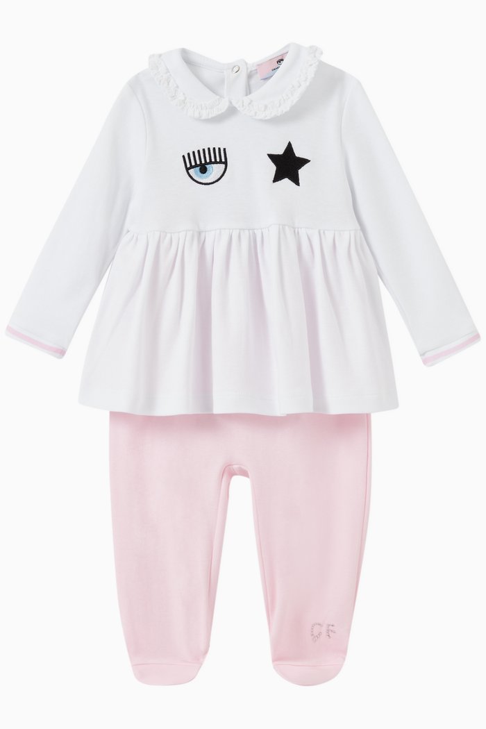 

Eyestar T-shirt & Pants Set in Cotton Jersey, White