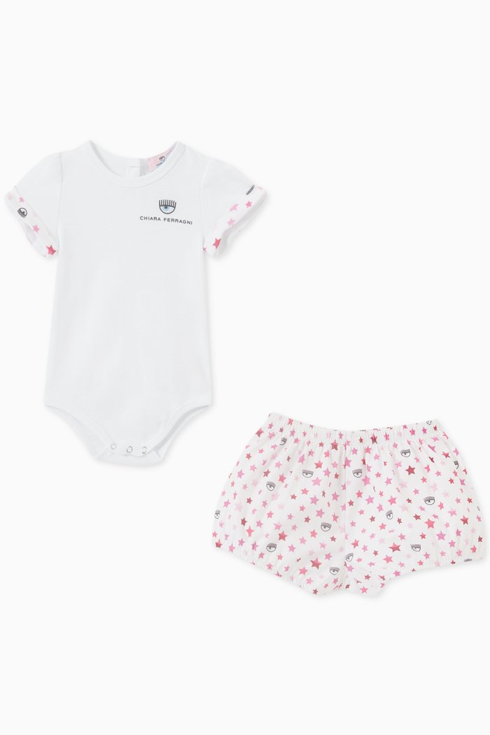 

Eyestar Bodysuit and Shorts Set, White