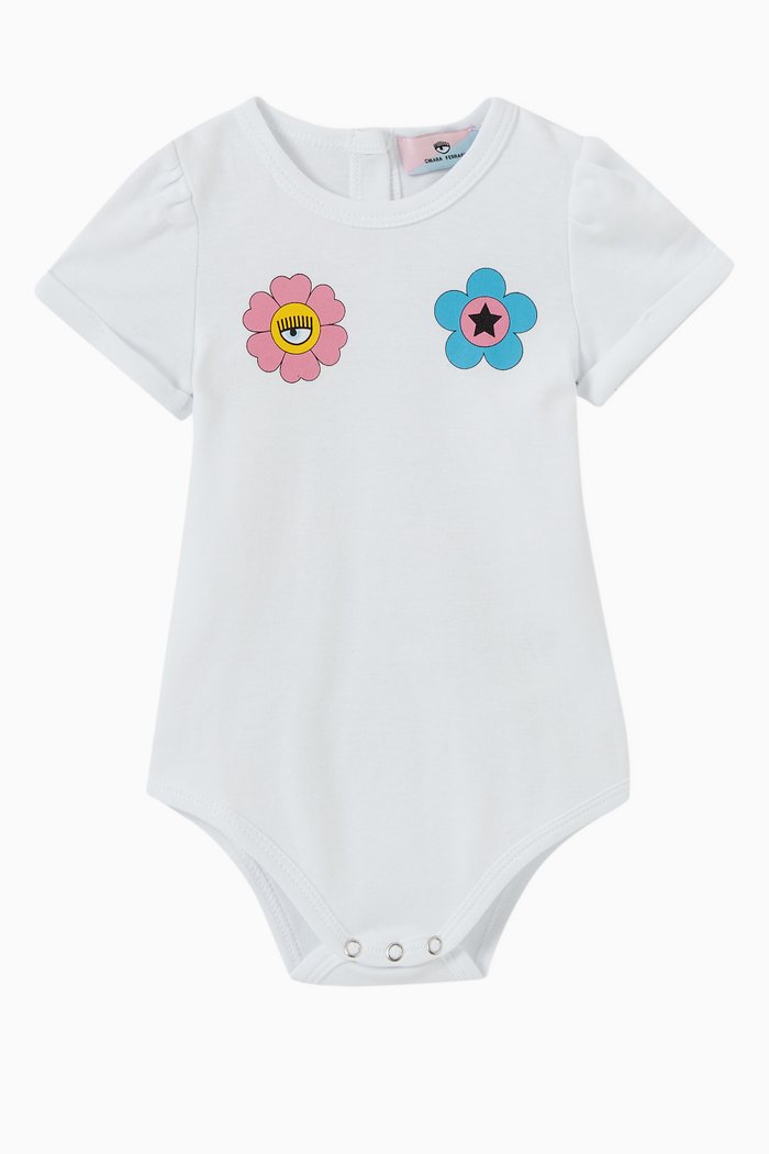 

Eye Daisy Onesie in Jersey, White