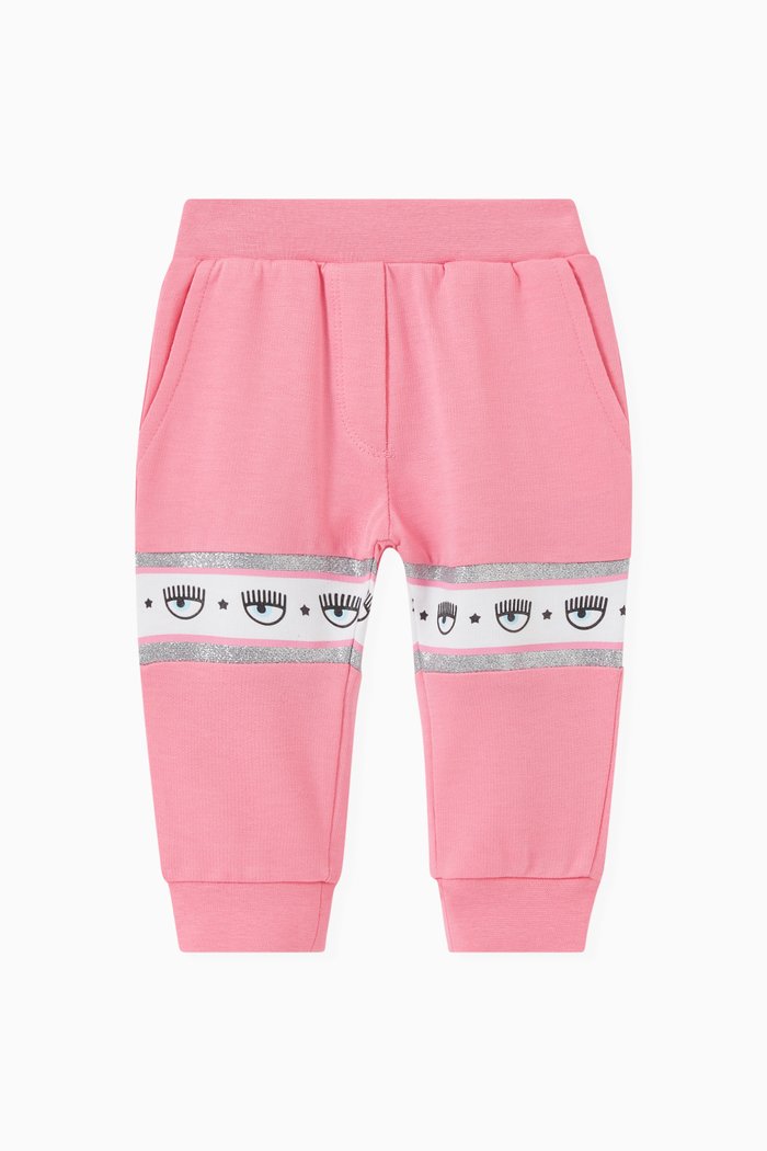 Maxi Logomania Sweatpants in Cotton Terry, Pink