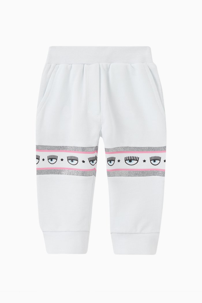 Maxi Logomania Sweatpants in Cotton Terry, White