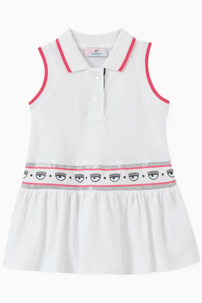 

Eyestar Polo Dress & Bloomers Set in Cotton Piqué, White