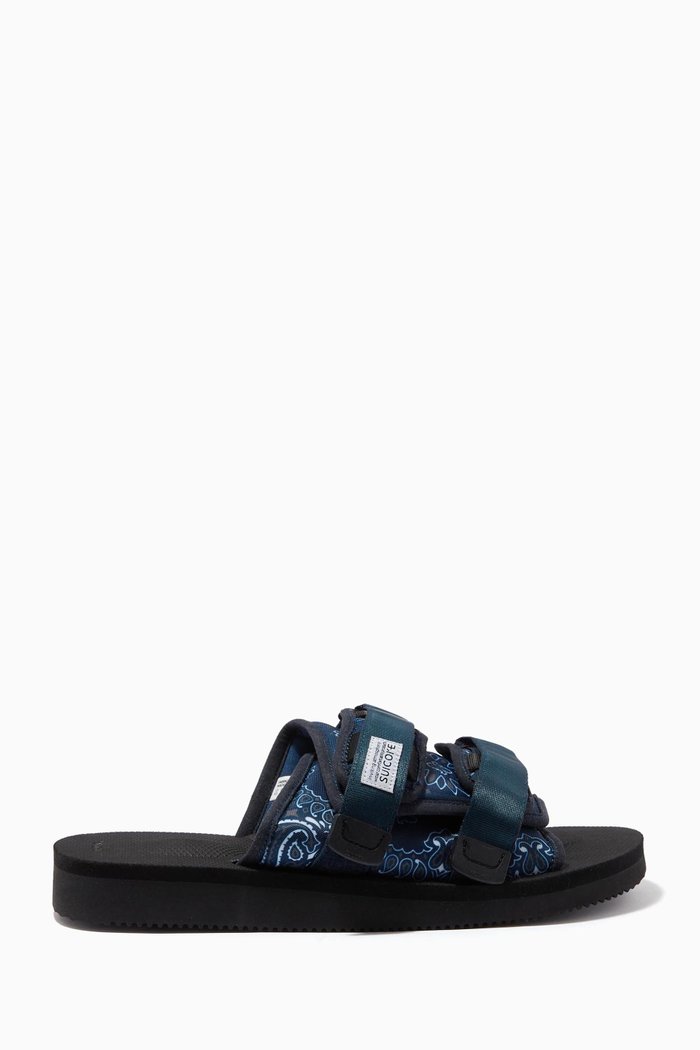 

Moto Cab Slides in Printed Nylon, Blue