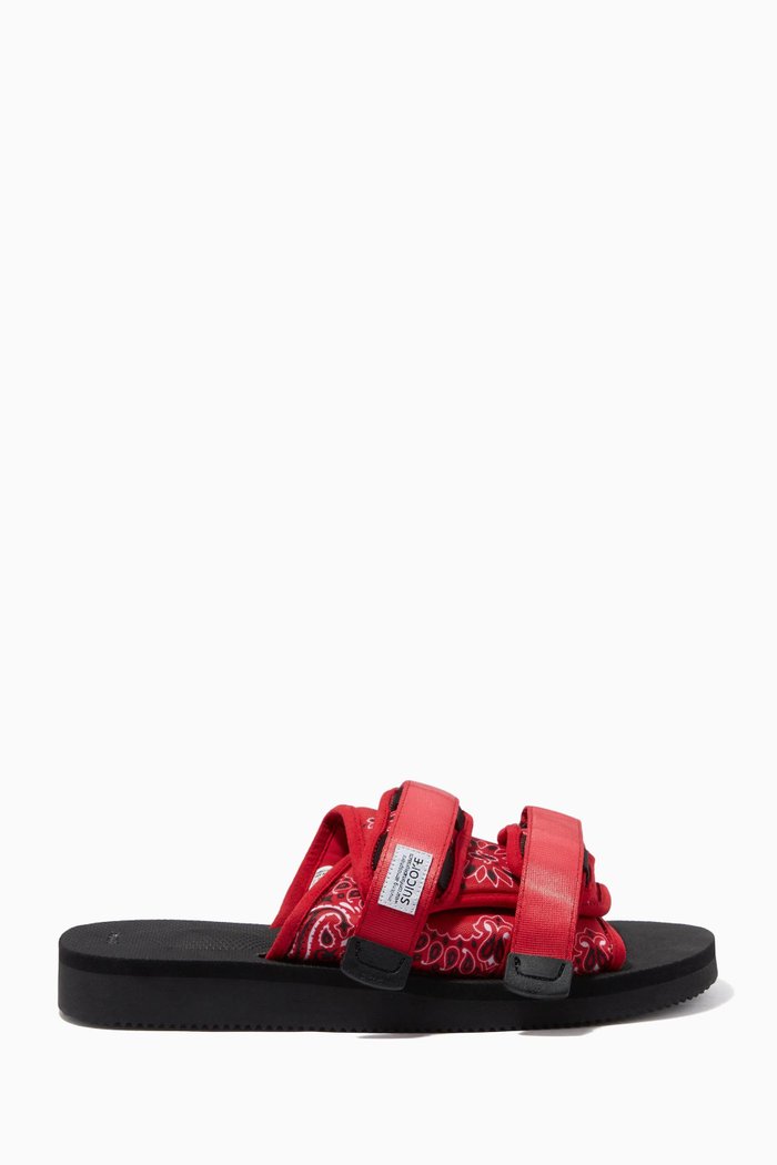 

Moto Cab Slides in Printed Nylon, Red