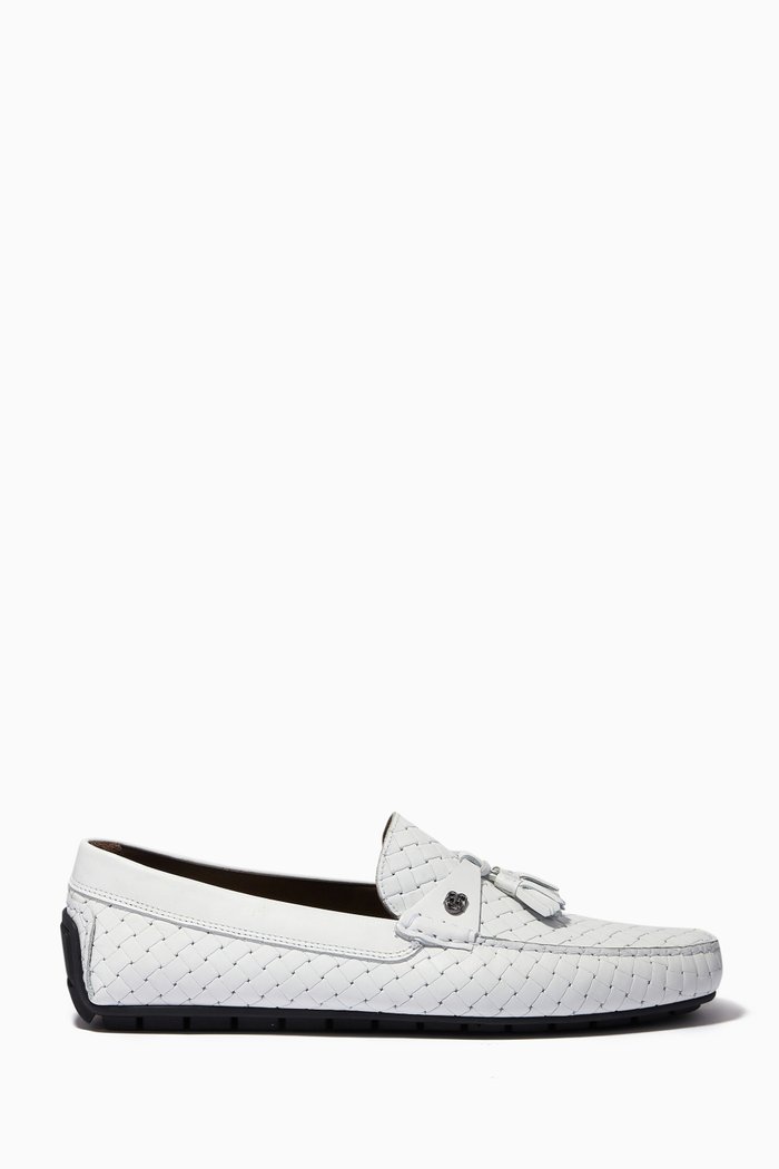 

Driving Loafers in Leather, White