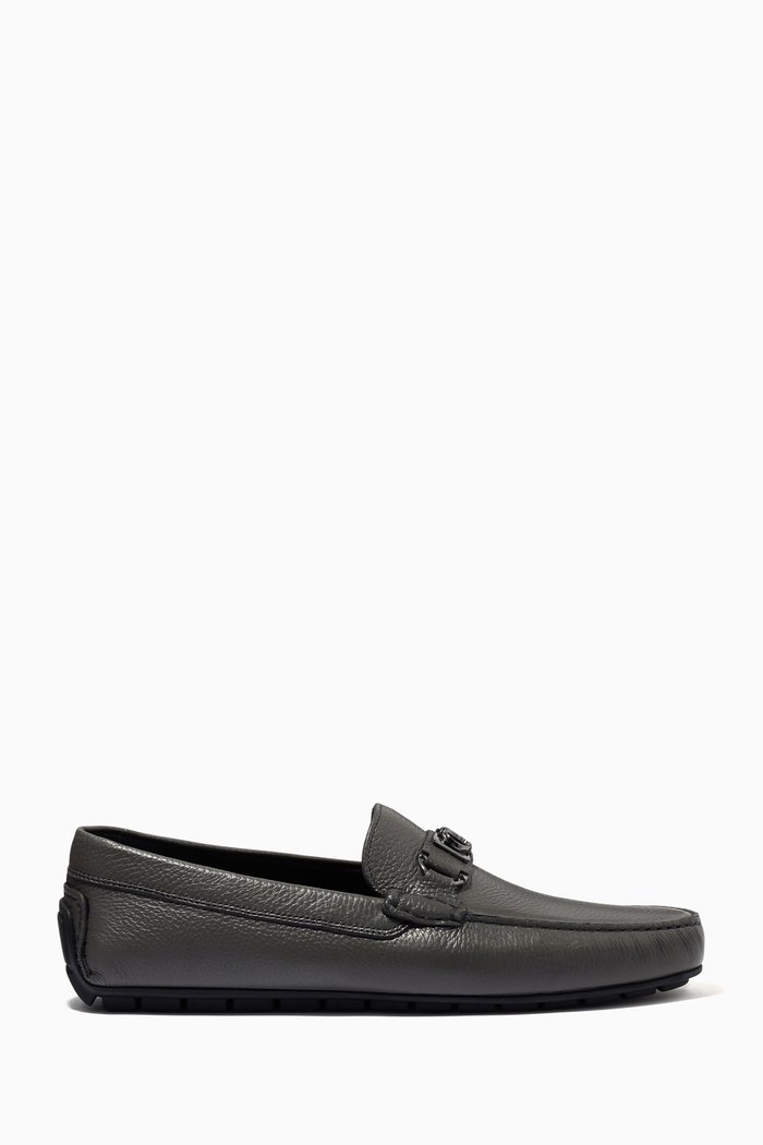 

Driver Loafers in Leather, Grey