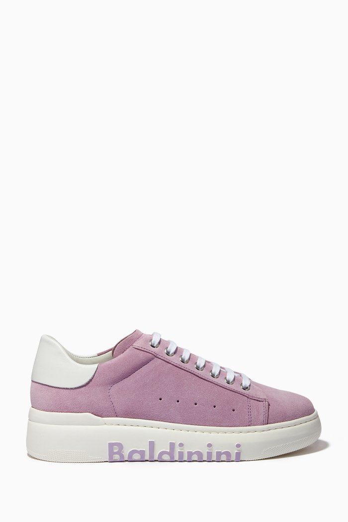 

Split Sneakers in Leather & Suede, Purple