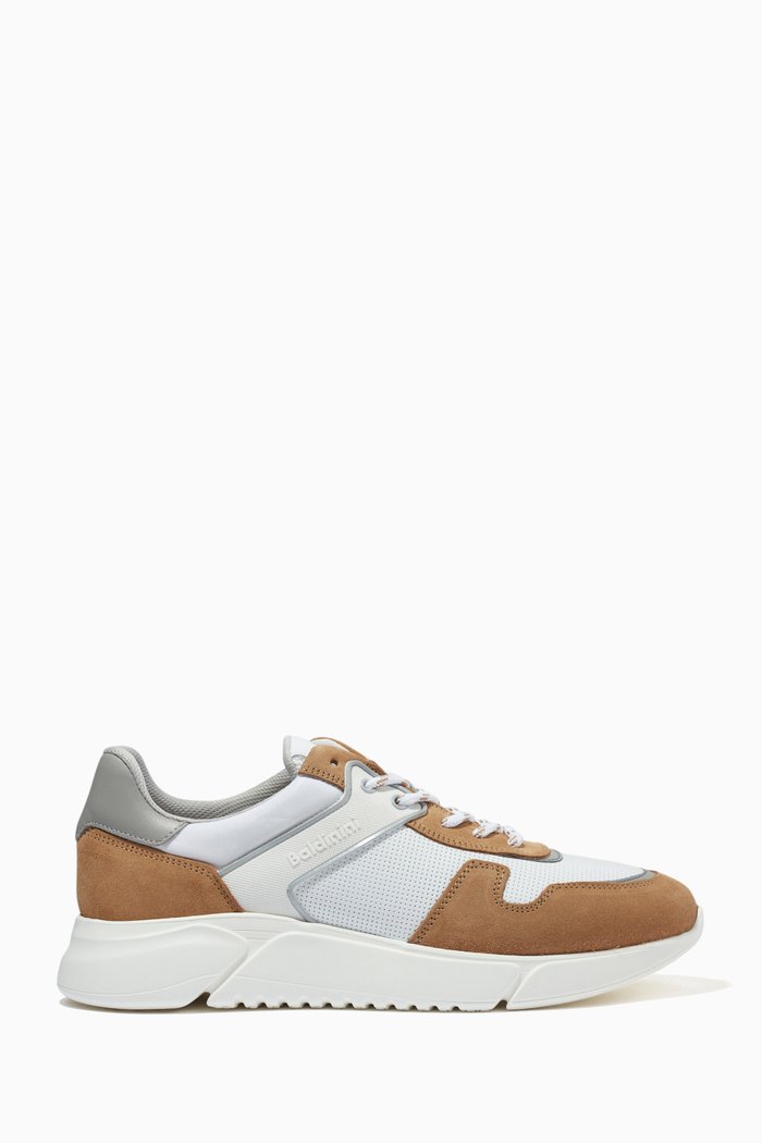 

Sneakers in Calfskin Leather & Suede, Brown