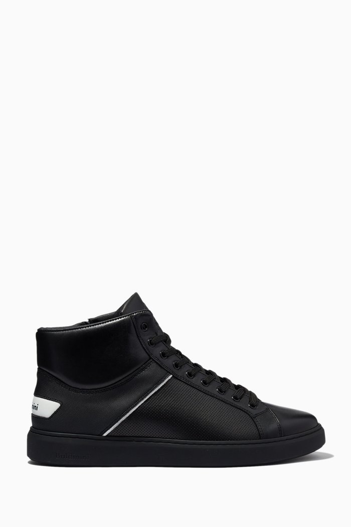 

Ankle High Sneakers in Calfskin Leather, Black