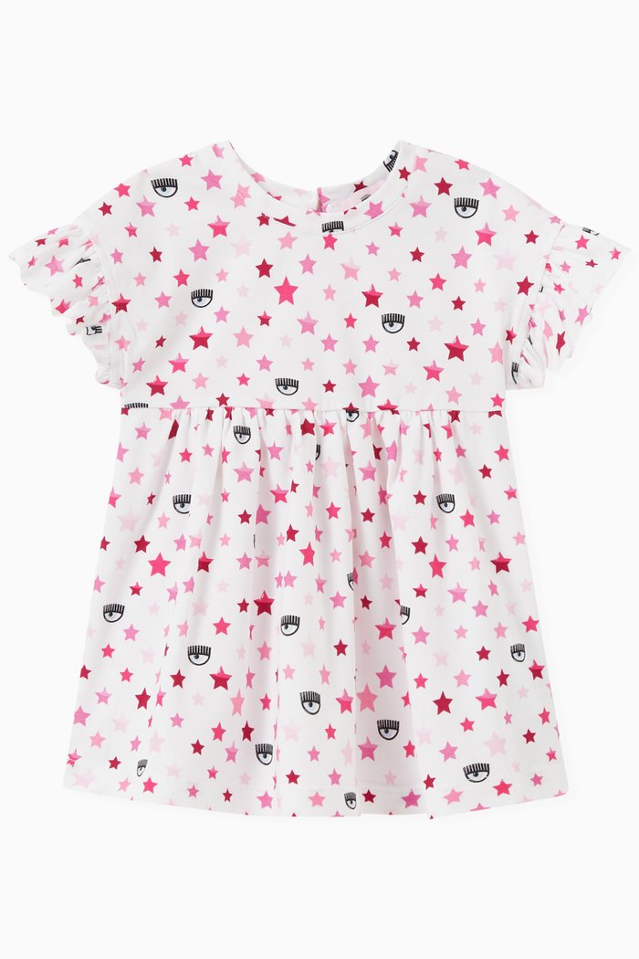 

Logomania Dress in Cotton Jersey, White