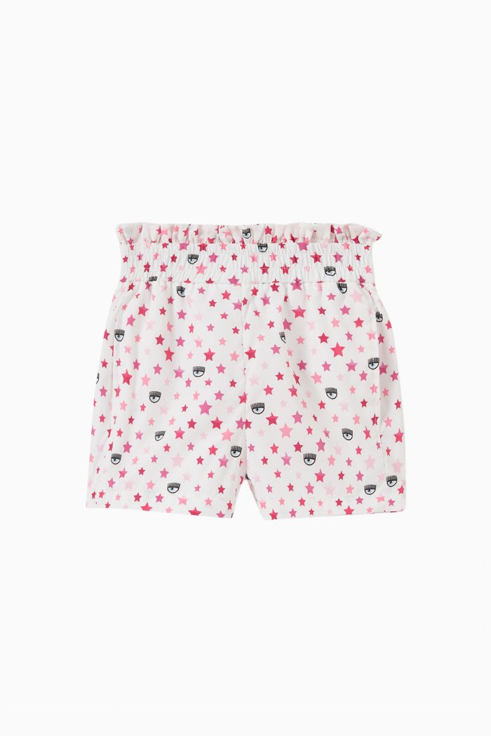 

Logomania Shorts in Nylon, White