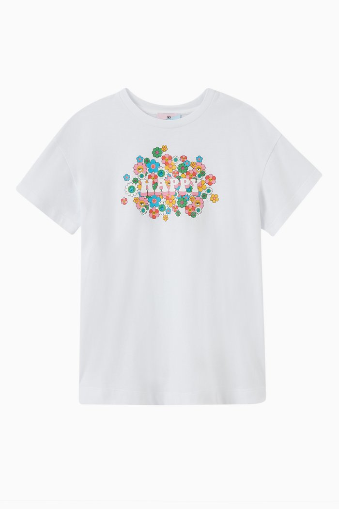 

Happy T-shirt in Cotton Jersey, White