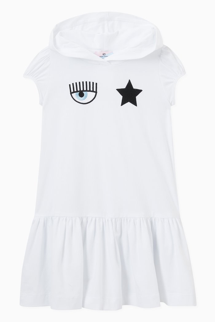 

Eyestar Logo Hooded Dress, White