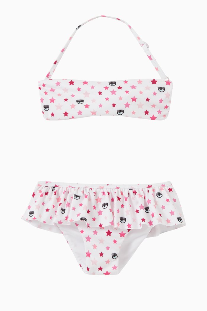 

Logomania Bikini in Stretch Jersey, White