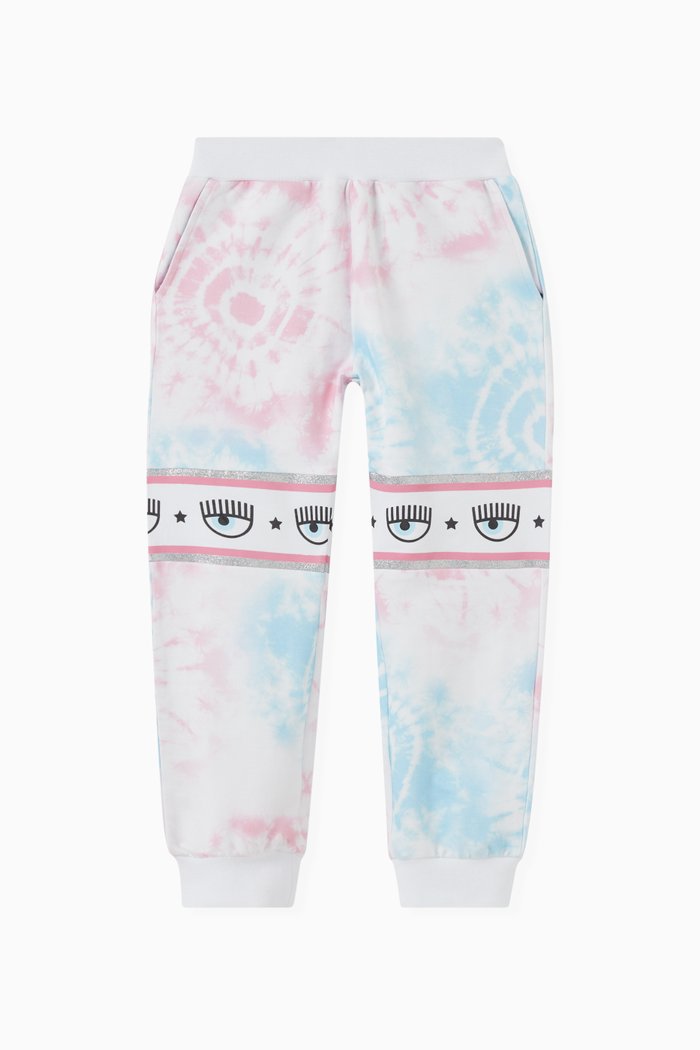 

Maxi Logomania Joggers in Tie-dye Cotton Jersey, Multicolour