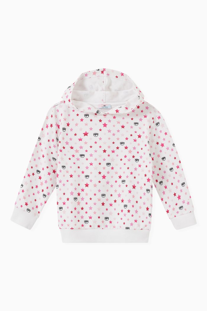 Logomania Hoodie in Cotton Jersey, White