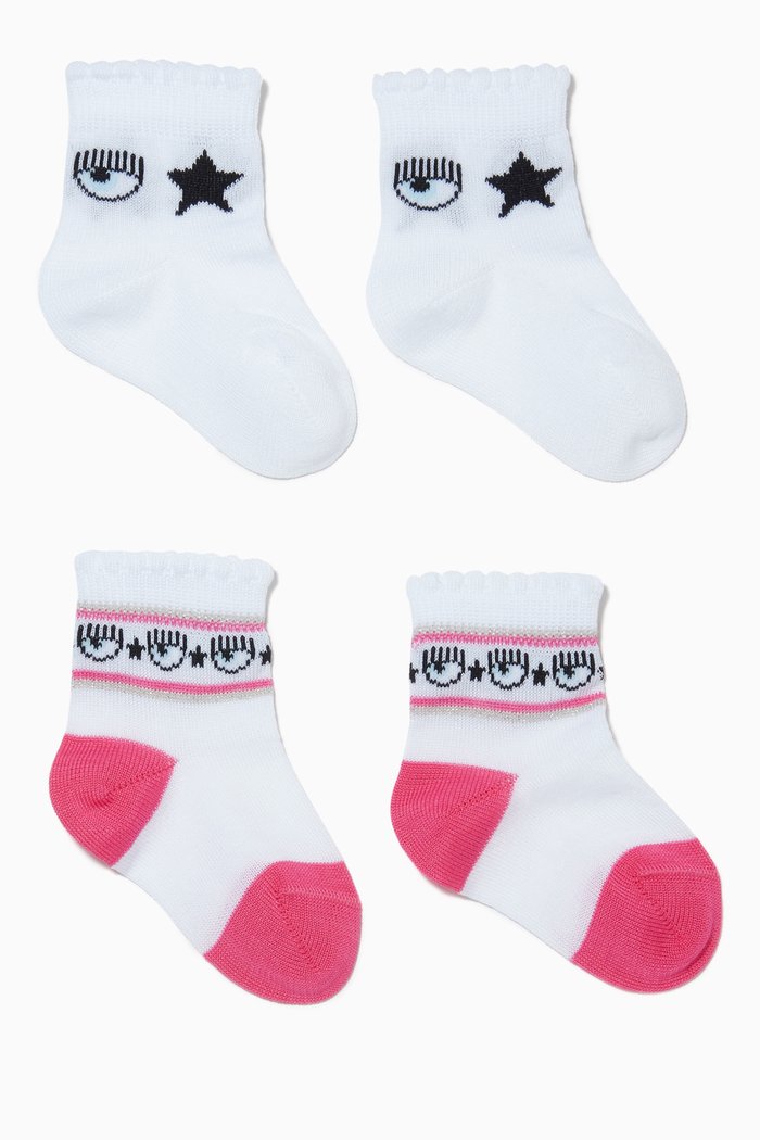 

Logo Socks, Set of 2, White