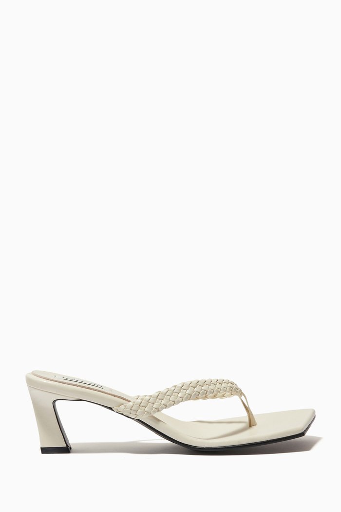 

Braided Thong Mules in Sheep Leather, Neutral