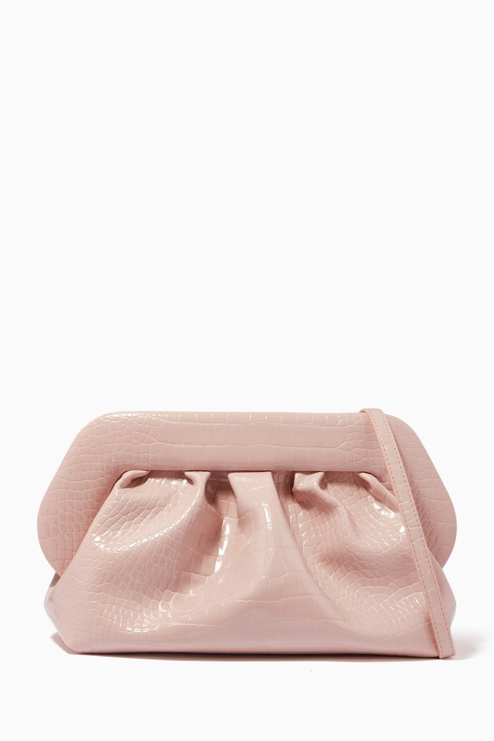 

Bios Pouch in Croc-Embossed Vegan Leather, Pink