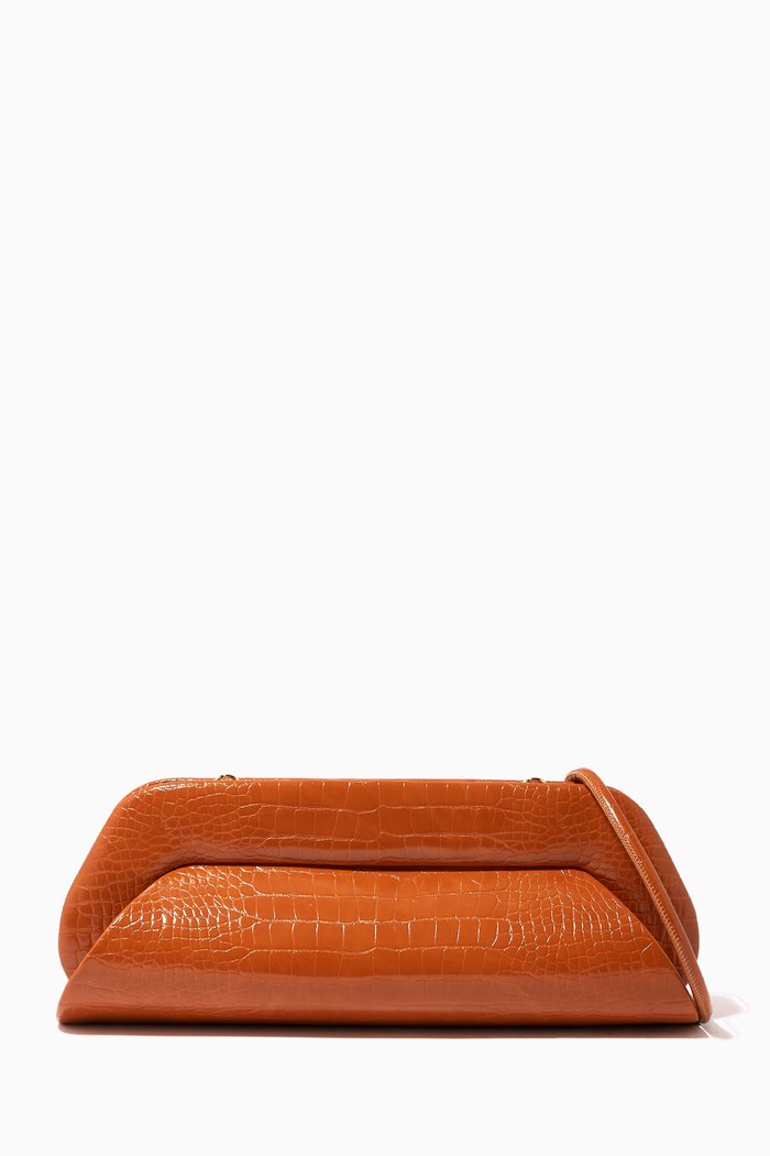 

Dioni Shoulder Bag in Croc-embossed Vegan Nappa, Brown