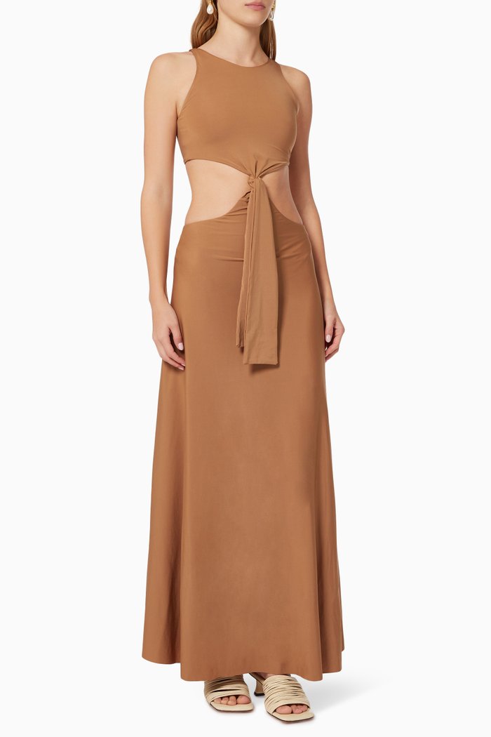 

Etale Cut Out Dress in Lycra, Metallic