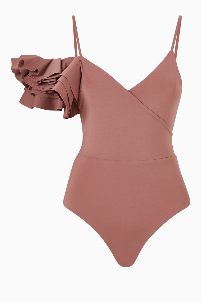 Lous One Piece Swimsuit in Lycra, Brown