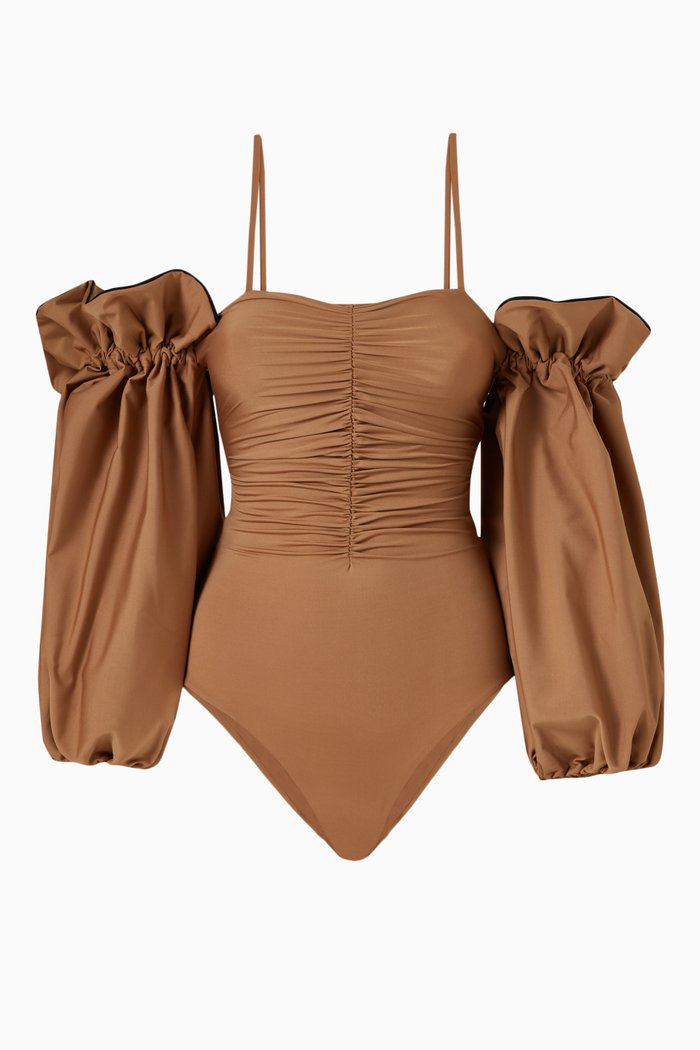 

Camela One-piece Swimsuit in Lycra, Brown