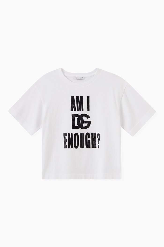 

Slogan Print T-Shirt in Jersey, White