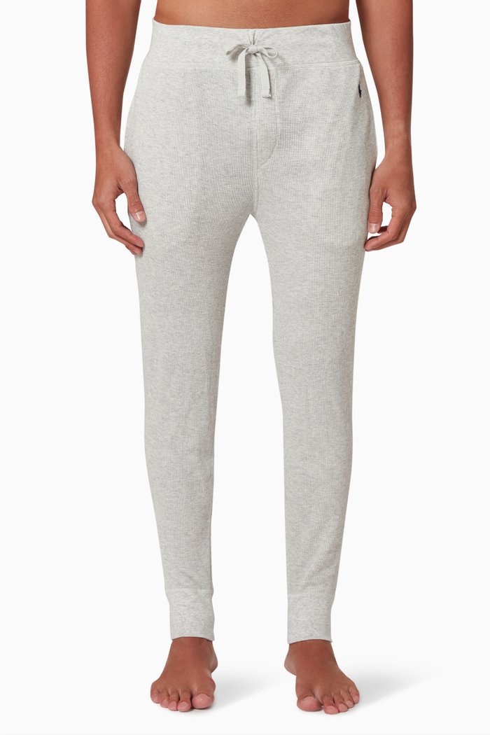 

Sleep Jogger Pants in Cotton Knit, Grey
