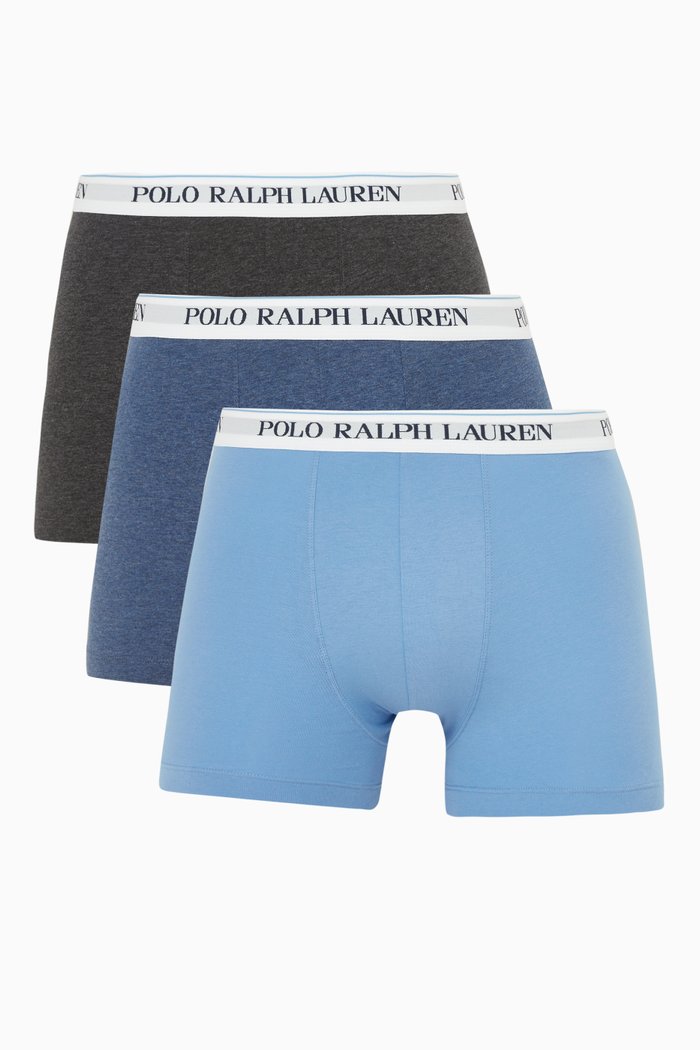 

Classic Logo Trunks in Stretch Cotton, Set of 3, Multicolour