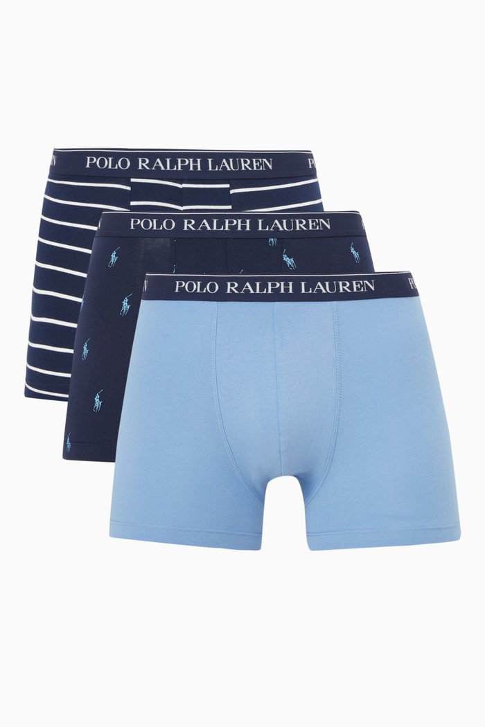 

Classic Logo Trunks in Stretch Cotton, Set of 3, Multicolour