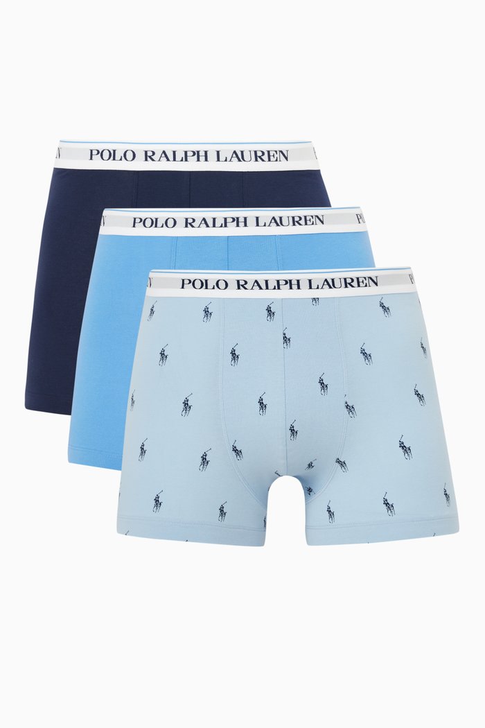 

Classic Logo Trunks in Stretch Cotton, Set of 3, Multicolour