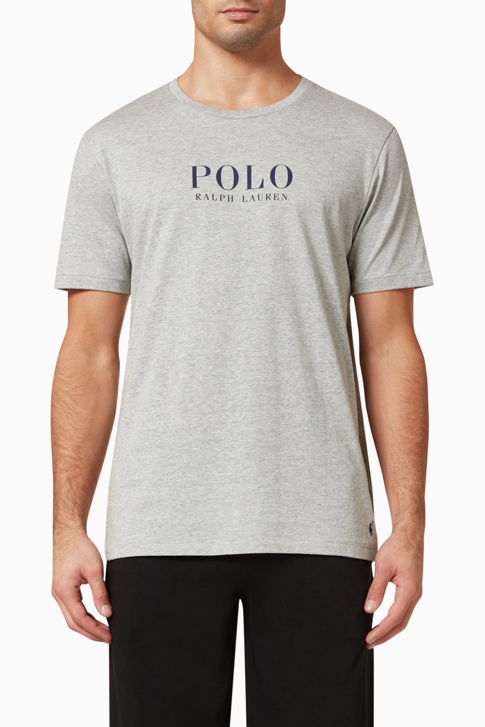 

Logo Print Sleep T-shirt in Cotton Jersey, Neutral