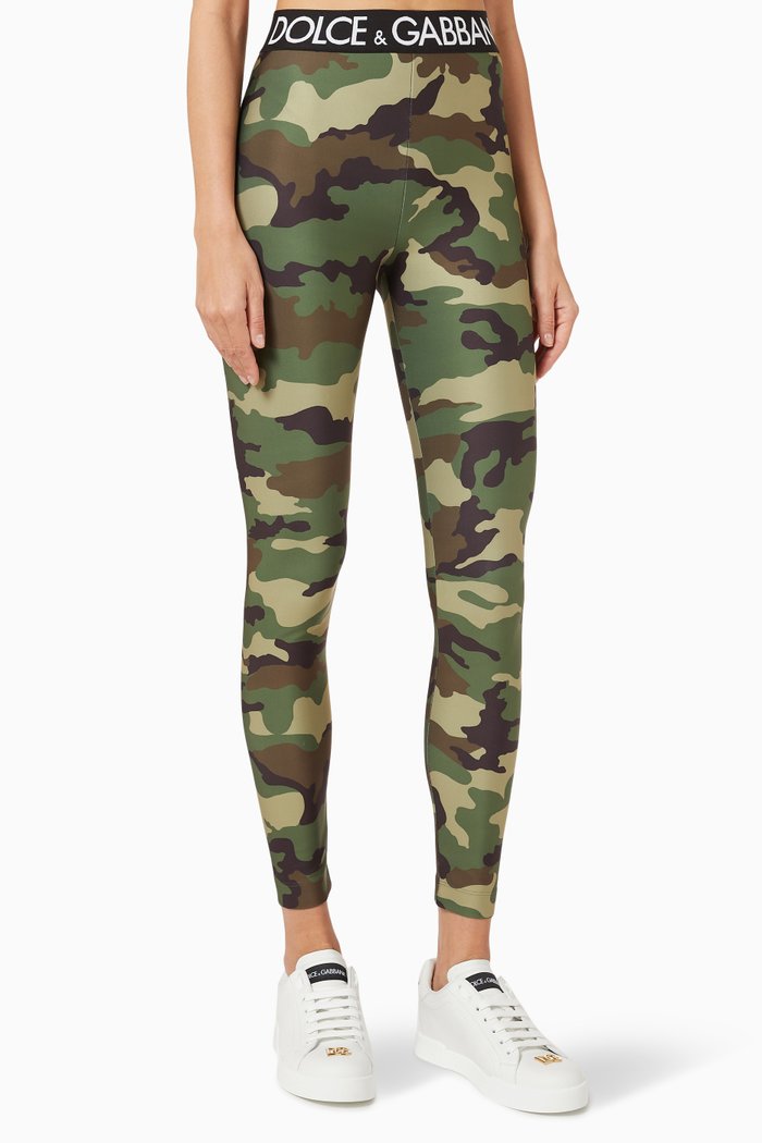 

Camouflage Logo Leggings in Jersey, Green