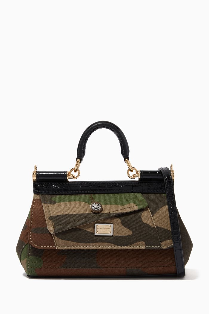

Small Sicily Bag in Camouflage Patchwork Fabric, Green