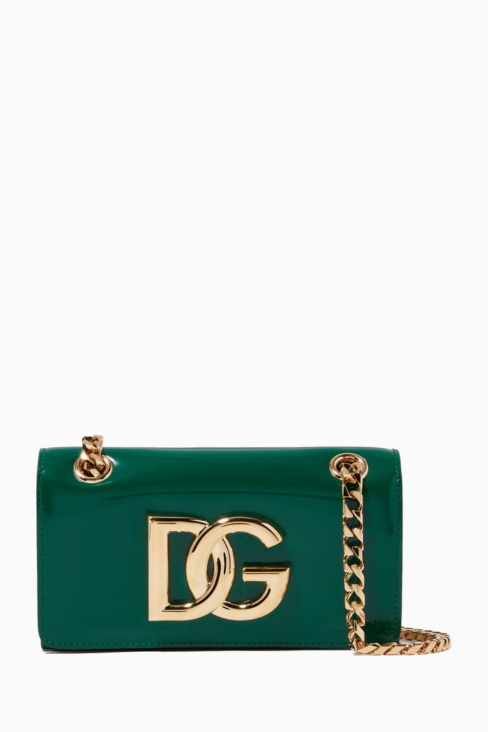 

3.5 Phone Bag in Polished Calfskin, Green