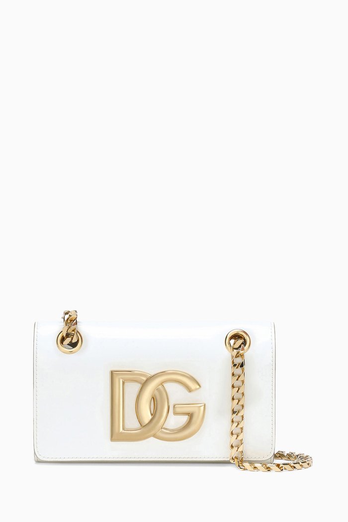

3.5 Phone Bag in Polished Calfskin, White