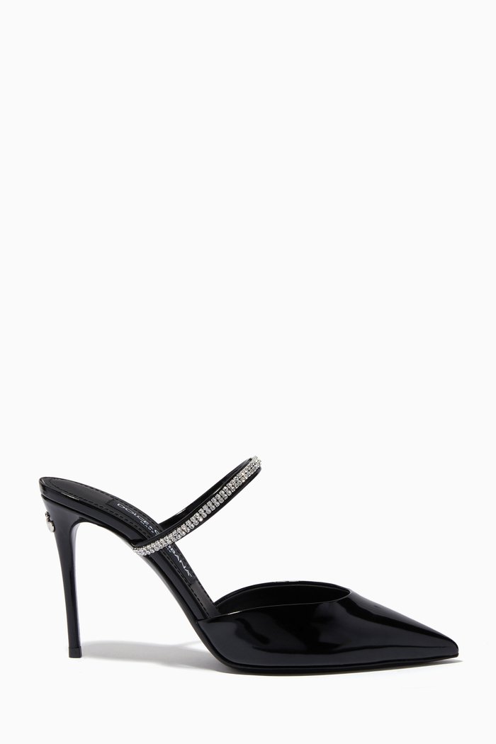 

Crystal Mules in Patent Leather, Black