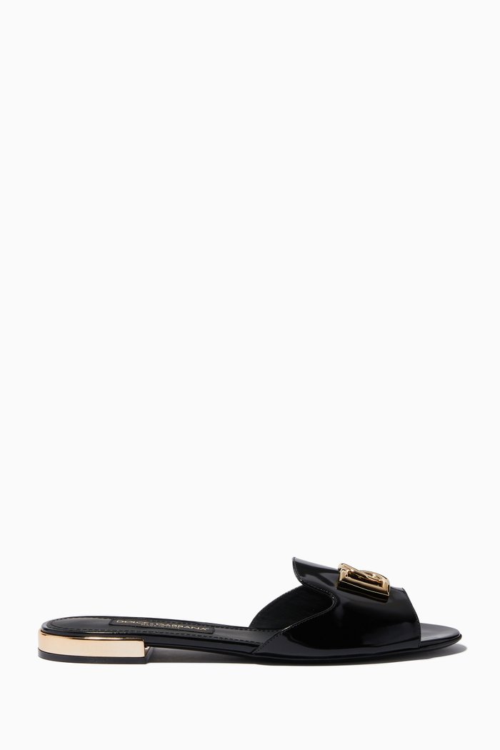 

Bianca Flat Sandals in Leather, Black