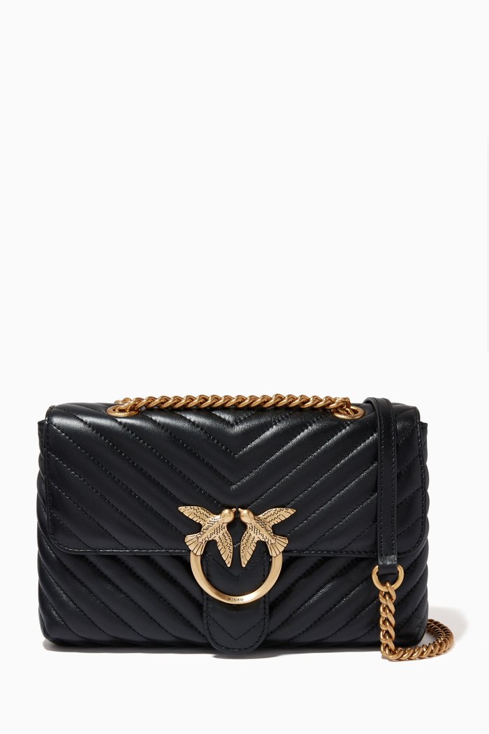 Love Lady Puff V Quilt Bag, Black